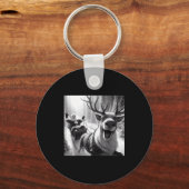 Funny Reindeer Selfie Santa Christmas Shirts Men W Sleutelhanger (Voorkant)