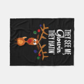 Funny Reindeer “they See Me Glowin’ They Hatin’” C Fleece Deken (Voorkant (Horizontaal))