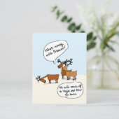 Funny Reindeer Vegas Kerstvakantie Briefkaart (Staand voorkant)