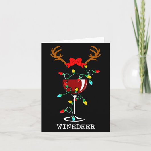 Funny Reindeer Winedeer Reinbeer Matching Couples  Kaart (Voorkant)