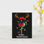 Funny Reindeer Winedeer Reinbeer Matching Couples  Kaart (Gele Bloem)