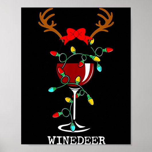 Funny Reindeer Winedeer Reinbeer Matching Couples  Poster (Voorkant)