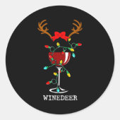 Funny Reindeer Winedeer Reinbeer Matching Couples  Ronde Sticker (Voorkant)