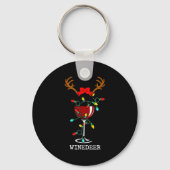 Funny Reindeer Winedeer Reinbeer Matching Couples Sleutelhanger (Voorkant)