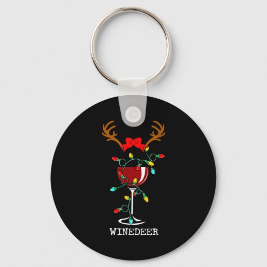 Funny Reindeer Winedeer Reinbeer Matching Couples Sleutelhanger (Voorkant)
