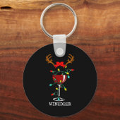 Funny Reindeer Winedeer Reinbeer Matching Couples Sleutelhanger (Voorkant)