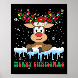 Funny Reindeer Xmas familie Merry Kerstmis Poster