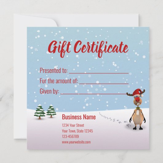 Funny Reindekerst-kaartje (Achterkant)