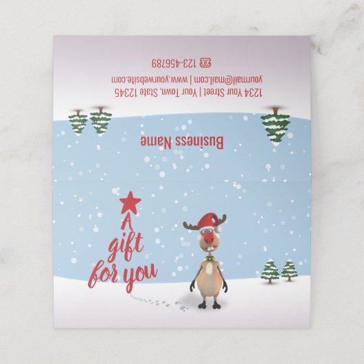 Funny Reindekerst-kaartje Plaatskaartje (Buitenkant ongevouwen)