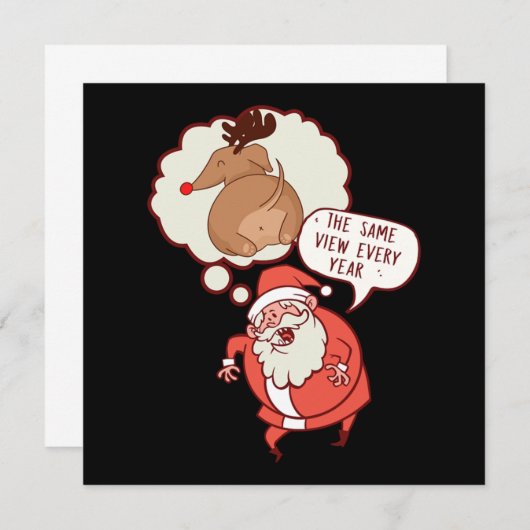 Funny Reindekerstman Nieuwjaar Kaart (Voorkant / Achterkant)