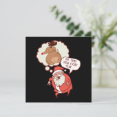 Funny Reindekerstman Nieuwjaar Kaart (Staand voorkant)