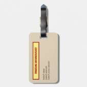 Funny reizend archeoloog bagagelabel (Achterkant verticaal)