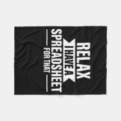 Funny Relax heeft spreadsheets accountantsgegevens Fleece Deken (Voorkant (Horizontaal))