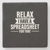 Funny Relax heeft spreadsheets accountantsgegevens Stenen Onderzetter (Voorkant)