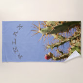 Funny Relax on Tropical Cactus Photo Custom Text Strandlaken (Voorkant)