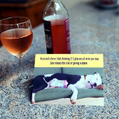 Funny Relaxed Dog met Wine Birthday Kaart