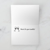 Funny Relaxed Dog met Wine Birthday Kaart (Binnen)