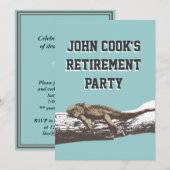 Funny Relaxed Iguana Retirement Party Kaart (Voorkant / Achterkant)