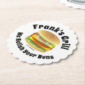 Funny Relish Your Buns Hamburger Kartonnen Onderzetters (Gekanteld)