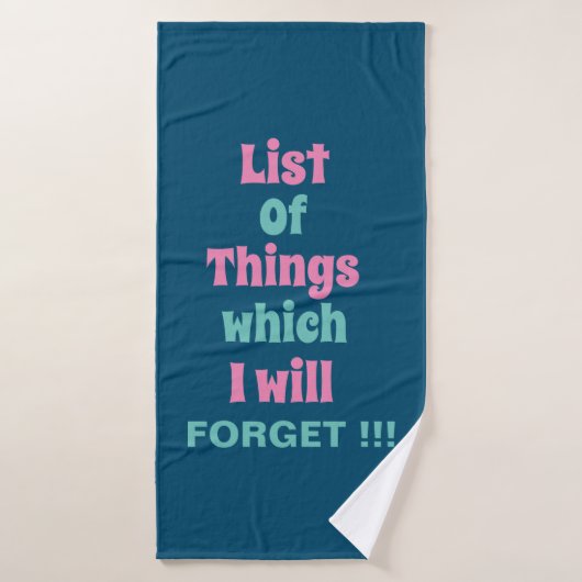 Funny Reminder voor Forgetful People Badhanddoek (Badhanddoek)