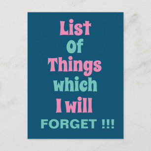 Funny Reminder voor Forgetful People Briefkaart