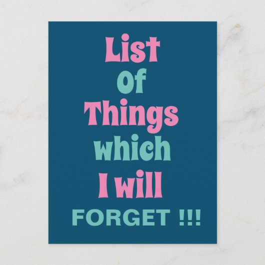 Funny Reminder voor Forgetful People Briefkaart (Voorkant)