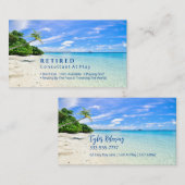 Funny Remoe, Beach & Palms, Professional Gag Visitekaartje (Voorkant / Achterkant)