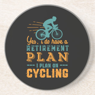 Funny Remoe Cyclist Retirement Plan Cycling Zandsteen Onderzetter