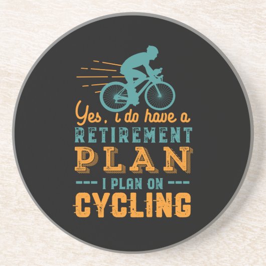 Funny Remoe Cyclist Retirement Plan Cycling Zandsteen Onderzetter (Voorkant)