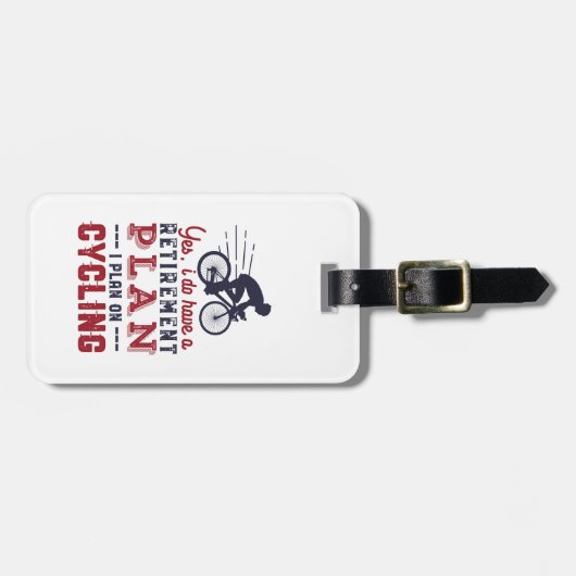Funny Remoe Cyclist Retirement Plan Ride Bicycle Bagagelabel (Voorkant horizontaal)