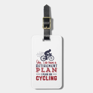 Funny Remoe Cyclist Retirement Plan Ride Bicycle Bagagelabel