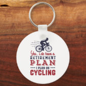 Funny Remoe Cyclist Retirement Plan Ride Bicycle Sleutelhanger (Voorkant)