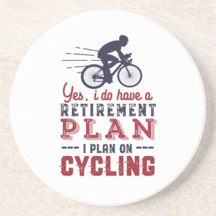 Funny Remoe Cyclist Retirement Plan Ride Bicycle Zandsteen Onderzetter