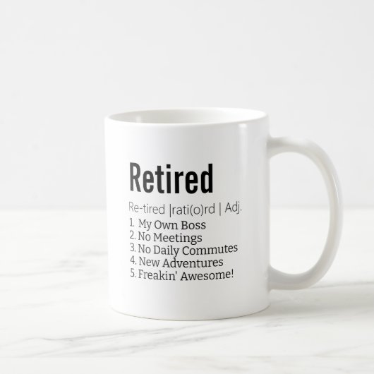 Funny Remoe Definition Gift for Retirement Gag Koffiemok (Rechts)