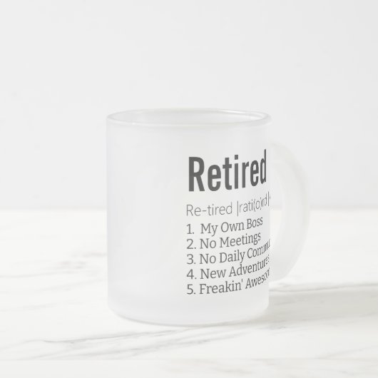 Funny Remoe Definition Gift for Retirement Gag Matglas Koffiemok (Voorkant rechts)