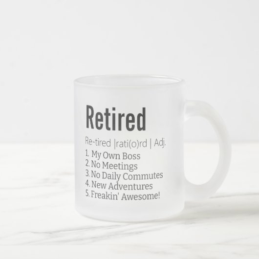 Funny Remoe Definition Gift for Retirement Gag Matglas Koffiemok (Rechts)