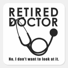 Funny Remoe Doctor Stethoscoop die zich aan de med Vierkante Sticker