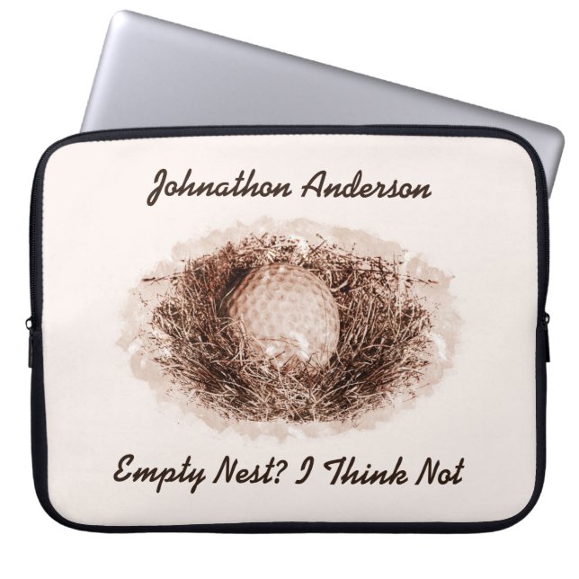 Funny Remoe Empty Nest Golf Ball Retirement Laptop Sleeve (Voorkant)