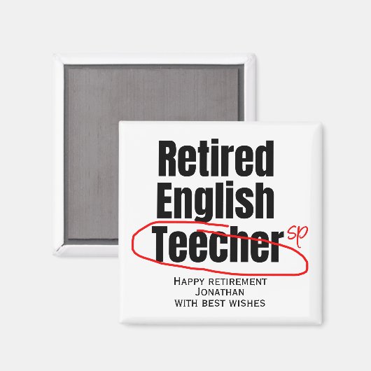 Funny Remoe English Teacher Spelling Mistak Magneet (Voorkant / Achterkant)
