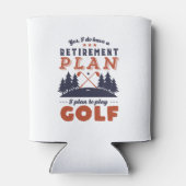 Funny Remoe Golf Player Retirement Plan Golfing Blikjeskoeler (Achterkant)