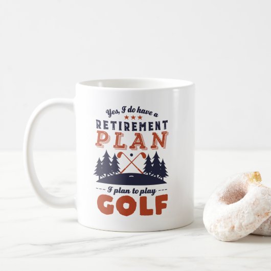Funny Remoe Golf Player Retirement Plan Golfing Koffiemok (Met donut)