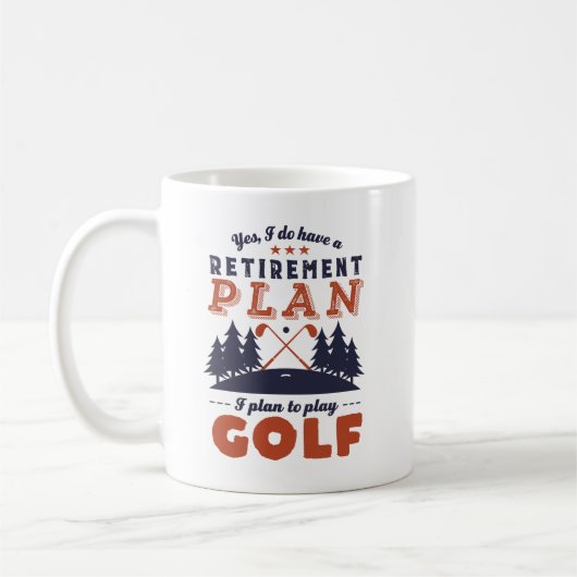 Funny Remoe Golf Player Retirement Plan Golfing Koffiemok (Links)