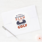 Funny Remoe Golf Player Retirement Plan Golfing Ronde Sticker (Envelop)