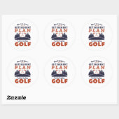 Funny Remoe Golf Player Retirement Plan Golfing Ronde Sticker (Vel)