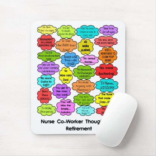 Funny Remoe Nurse Gifts Co-Worker Thoughts Muismat (Met muis)