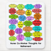 Funny Remoe Nurse Gifts Co-Worker Thoughts Muismat (Voorkant)
