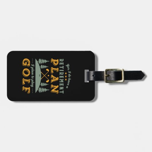 Funny Remoe Quote Retirement Plan Play Golf Bagagelabel (Voorkant horizontaal)