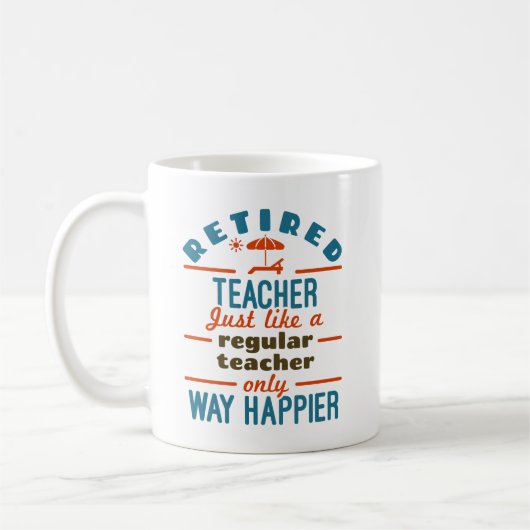 Funny Remoe Teacher Retirement Happier Koffiemok (Links)