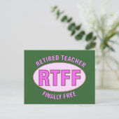 Funny Remoe Teacher (RTFF) Gifts Briefkaart (Staand voorkant)