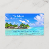 Funny Remoe, Tropisch eiland, DIY Professional Gag Visitekaartje (Achterkant)